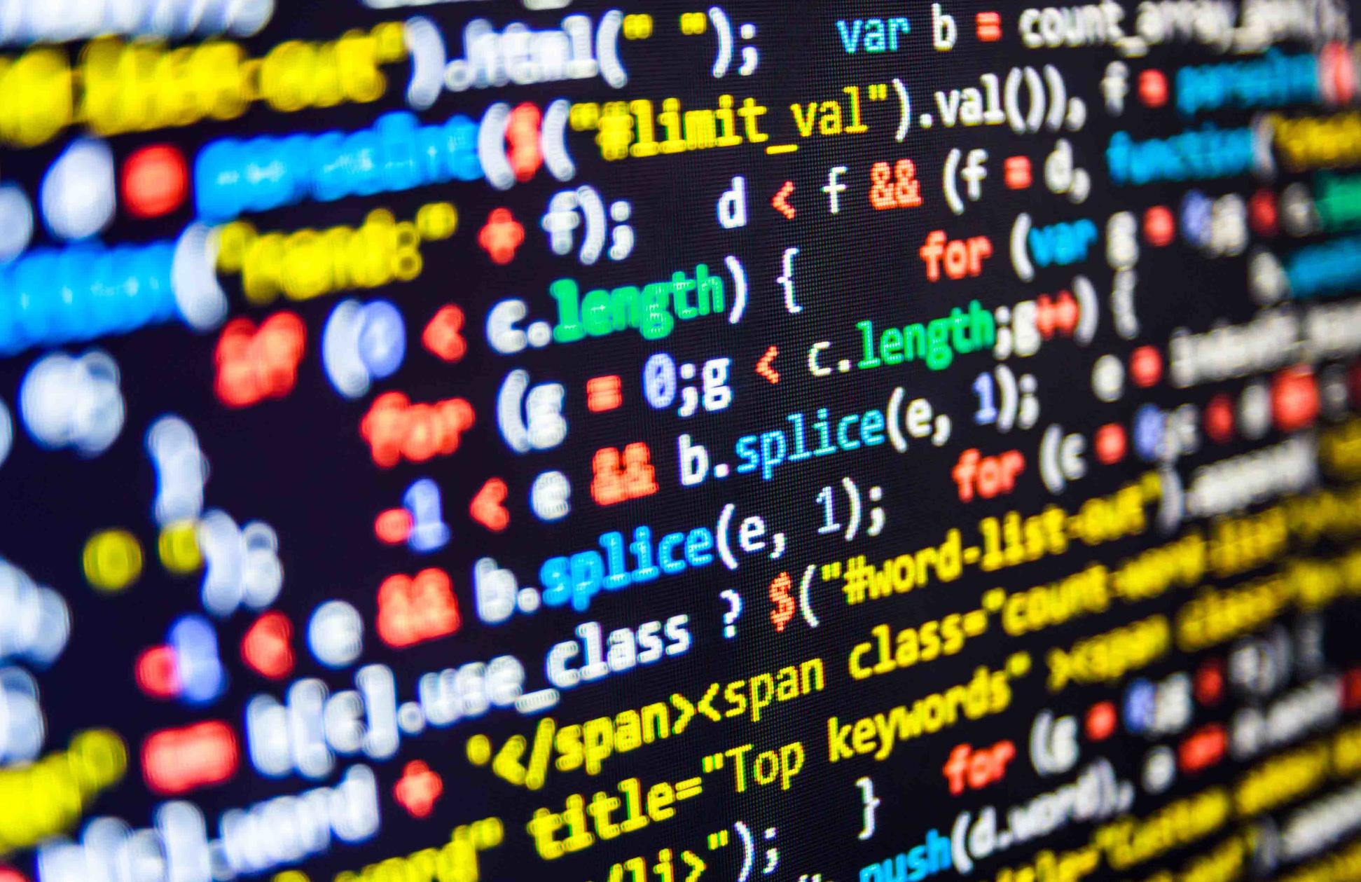 Screen filled with code